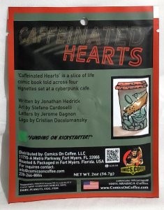 Caffeinated Hearts Kickstarter 2 oz Comics On Coffee Packet Stefano Cardoselli 