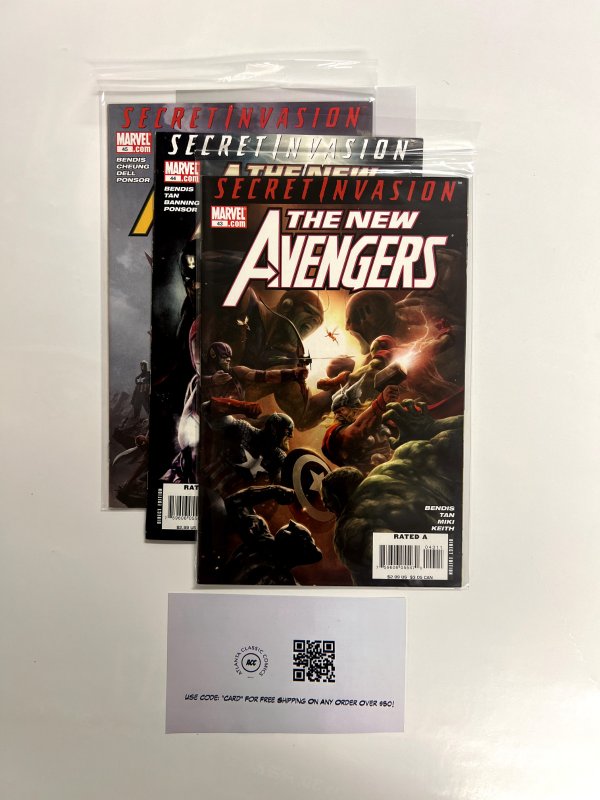 3 The New Avengers Marvel Comic Books # 43 44 45 Defenders Hulk Thor 37 JS19