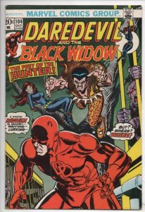 DAREDEVIL #104 FN/VF Kraven, Murdock, Black Widow, 1964 1973, Marvel