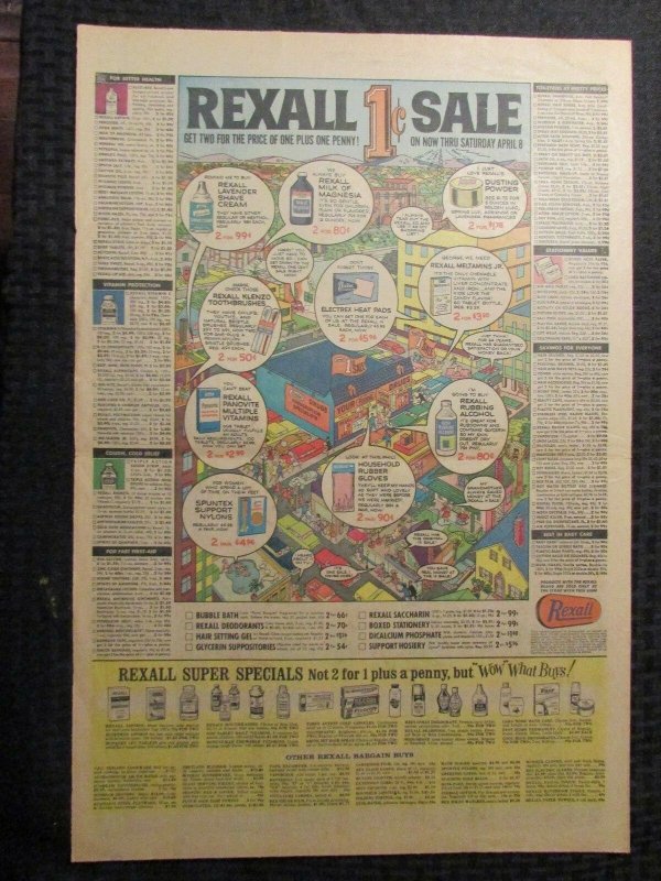 1967 April 2 Sunday Comic Section 14x21 8pg Flash Gordon Prince Valiant Penuts