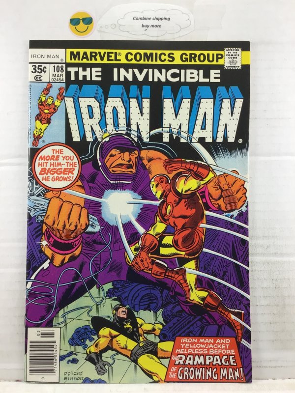 Iron Man #108 (1978) NM  -yellow jacket “the growing man”