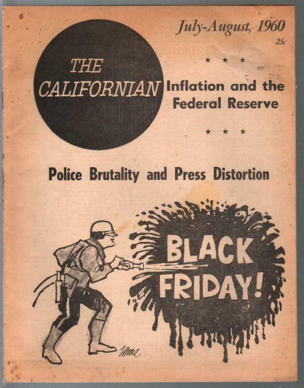 Californian 7/1960-liberal-newsprint paper mag-police brutality-rare-VG