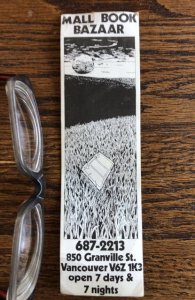 Mall book bazaar bookmark, Vancouver,Canada 1960s?see ph. #!