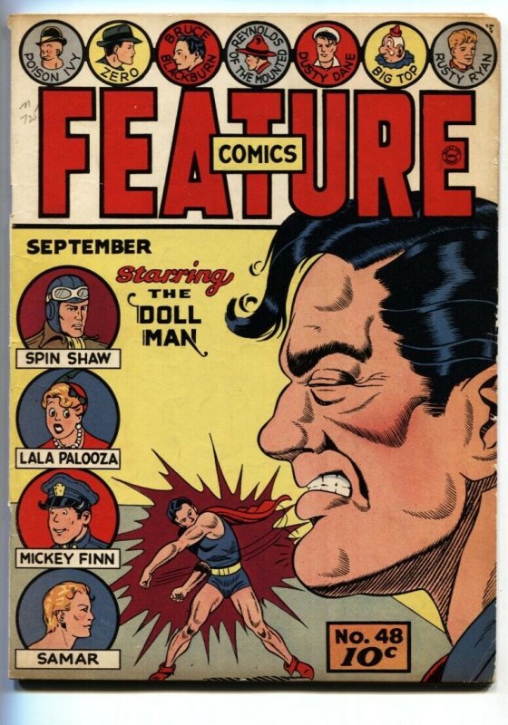 FEATURE COMICS #48-1941-DOLLMAN-ZERO GHOST DETECTIVE-Last USA Spirt appearance