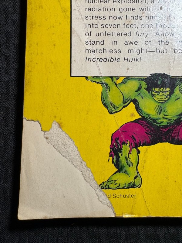 1978 THE INCREDIBLE HULK by Stan Lee SC Poor/GD 1.5 Fireside