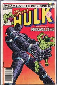 The Incredible Hulk #275 Newsstand Edition (1982) Hulk