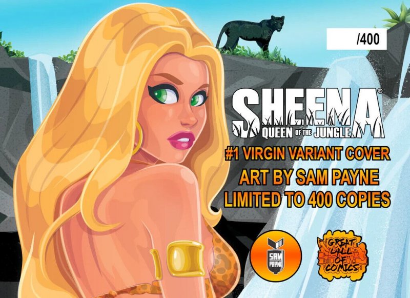 Sheena Queen of the Jungle #1 Sam Payne Virgin Variant Cover W/NUMBERED COA NM.