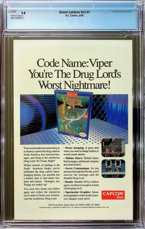 Green Lantern #1 (1990) - CGC 9.8 Cert#4007985011