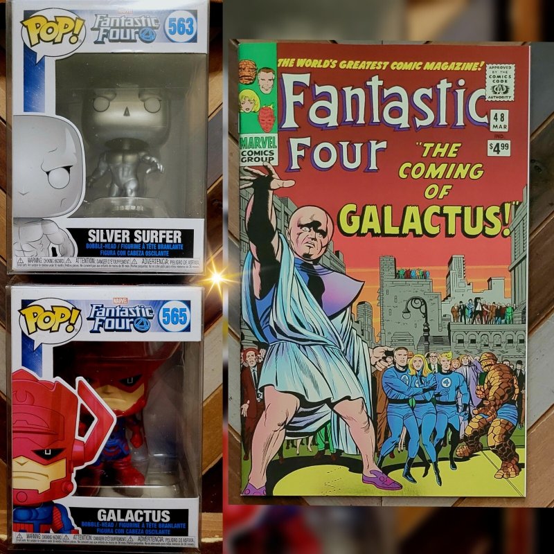 3pc Bundle F.Four #48 Foil Ed DALLAS FAN EXPO 2025 + Surfer & Galactus Funko Pop