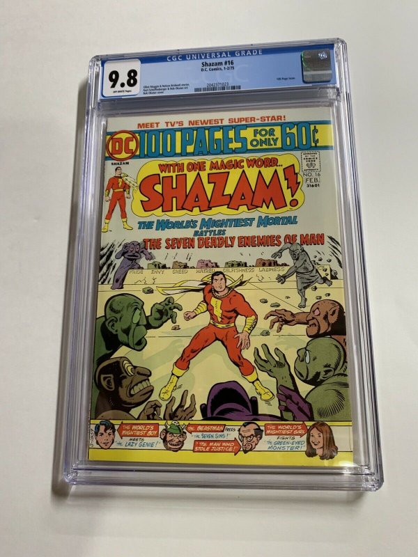 Shazam 16 Cgc 9.8 Ow Pages Dc Comics Bronze Age 100 Pages Rare!