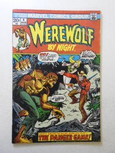 Werewolf by Night #4 (1973) GD/VG Condition moisture stains