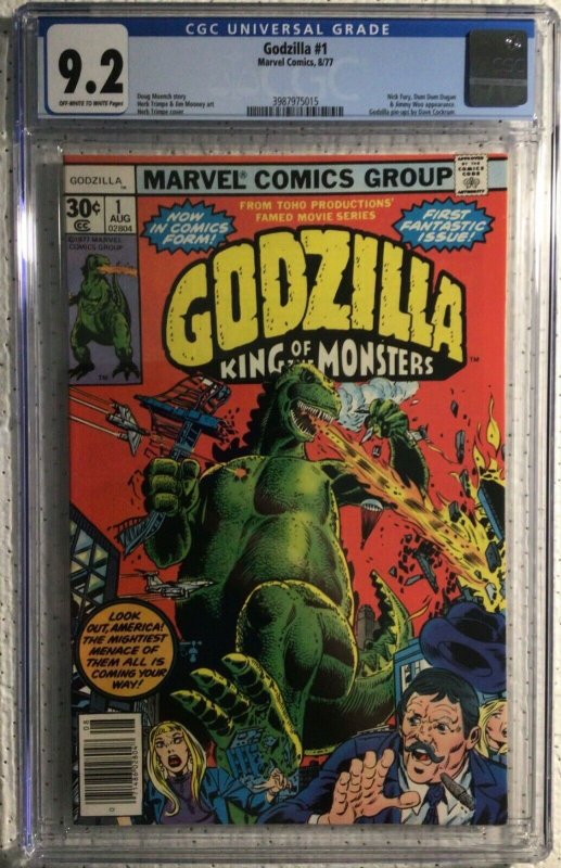 Marvel Godzilla King of the Monsters 1st Godzilla CGC 9.2 Look