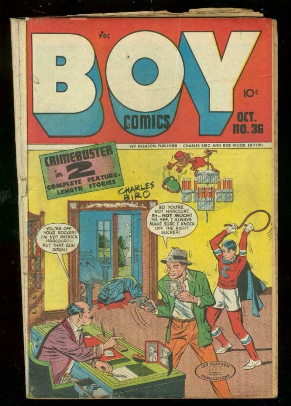 BOY COMICS #36 1947-CHARLES BIRO BLODDY COVER-MAURER VG-