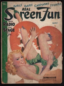 Real Screen Fun 5/1936-Spicy Good Girl Art cover-Gags-cartoons-girls-stories-...