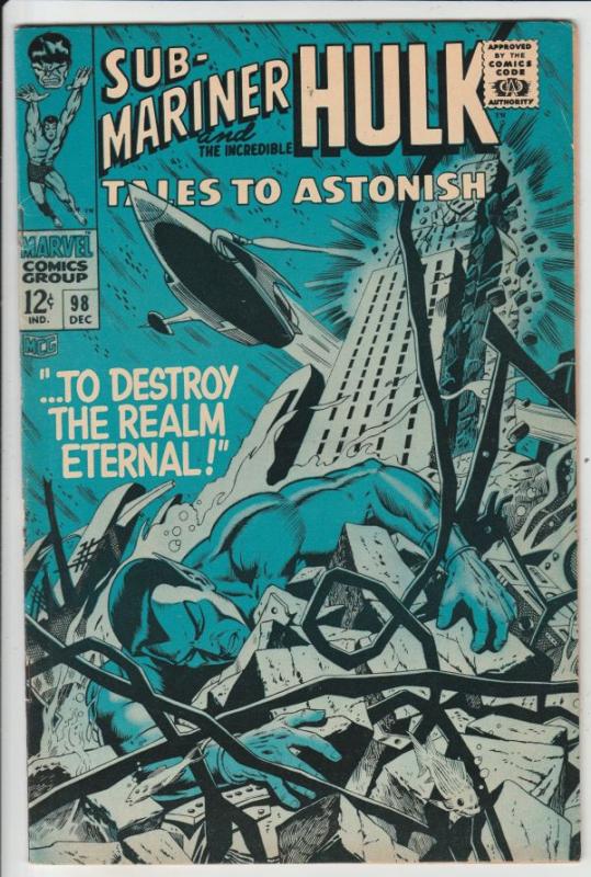 Tales to Astonish #98 (Dec-67) NM- High-Grade Incredible Hulk, Namor