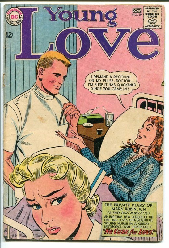 YOUNG LOVE #39-JEALOUS NURSE COVER-DC ROMANCE-NICE G/VG