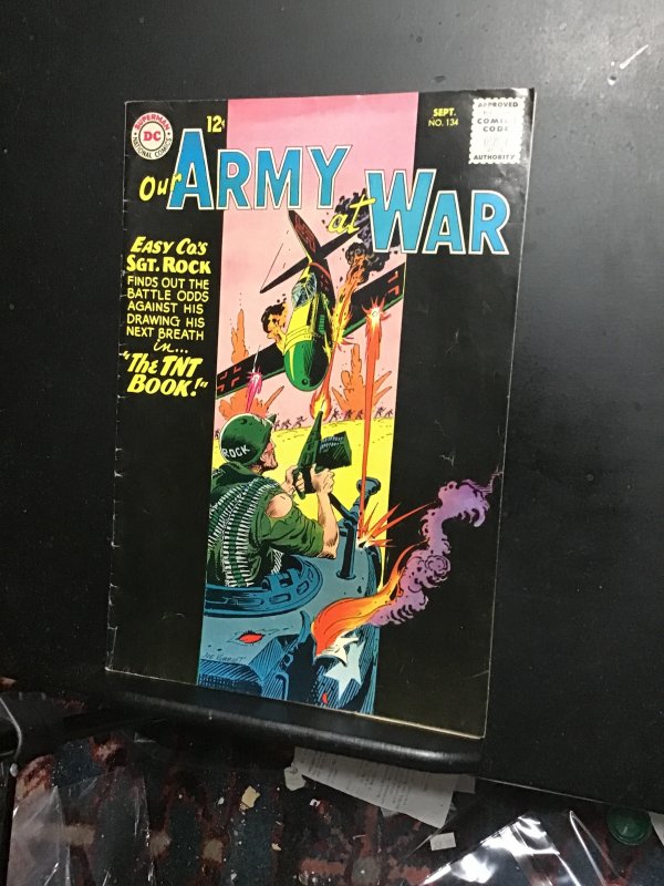 Our Army at War #134 (1963) Joe Kubert Sergeant Rock cover! FN Wow!