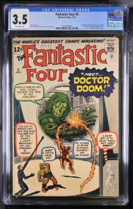 Fantastic Four #5 - Marvel Comics 1962 CGC 3.5 Origin and 1st app of Dr. Doom