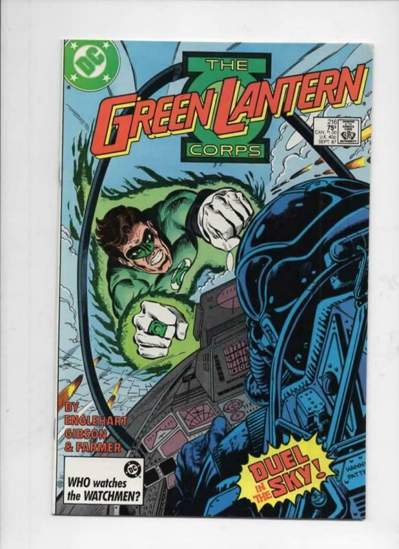 GREEN LANTERN #216, NM-,  Duel in the Sky, Corps, DC, 1960 1987 more in store