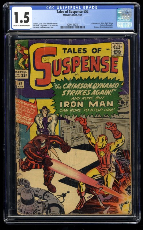 Tales Of Suspense #52 CGC FA/GD 1.5 Cream To Off White 1st Black Widow!