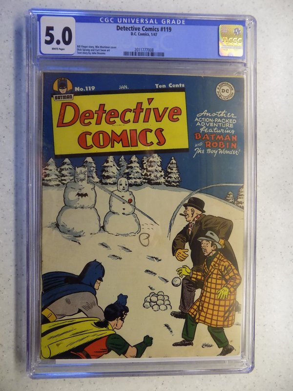 DETECTIVE COMICS # 119 CGC 5.0. DC GOLDEN AGE BATMAN ACTION ADVENTURE SWAN