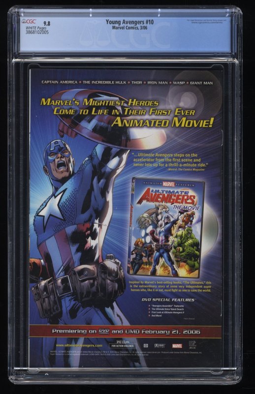 Young Avengers (2005) #10 CGC NM/M 9.8 White Pages 1st Tommy Shepherd!