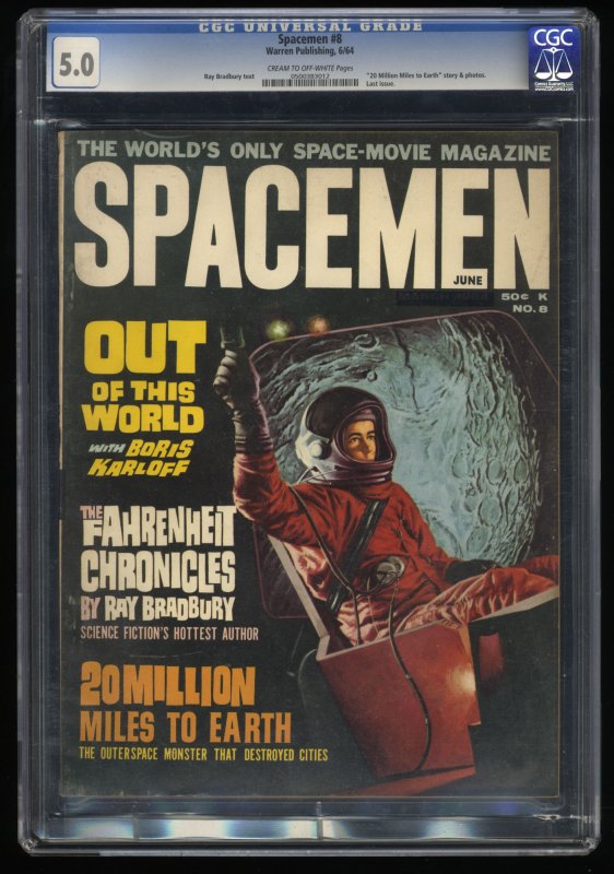 Spacemen #8 CGC VG/FN 5.0 Cream To Off White Ray Bradbury!