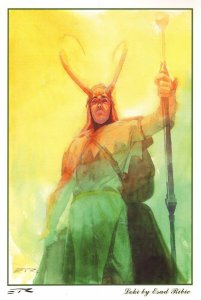 Loki Print - Yellow & Green Background - 2013 Signed by Esad Ribic