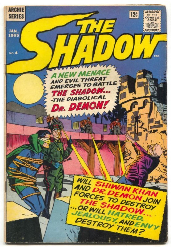 The Shadow #4 1965- Shiwan Khan- Dr Demon- Archie comics VG