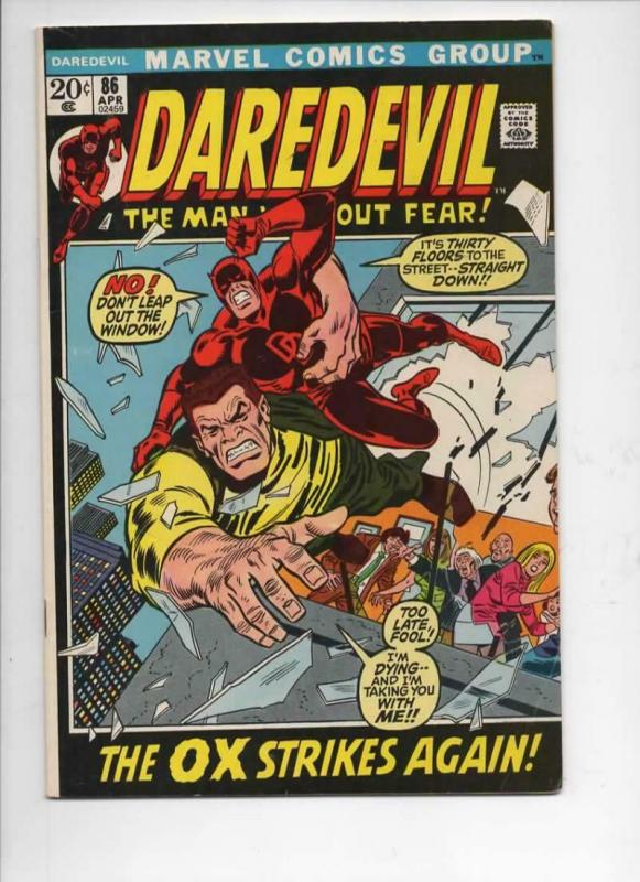 DAREDEVIL #86 FN, Gene Colan, Murdock, The Ox, 1964 1972, more Marvel in store 