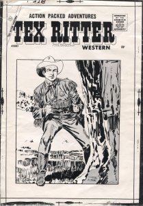 Tex Ritter Western Original Production Comic Book Cover Art 1950's-Charlton-VG