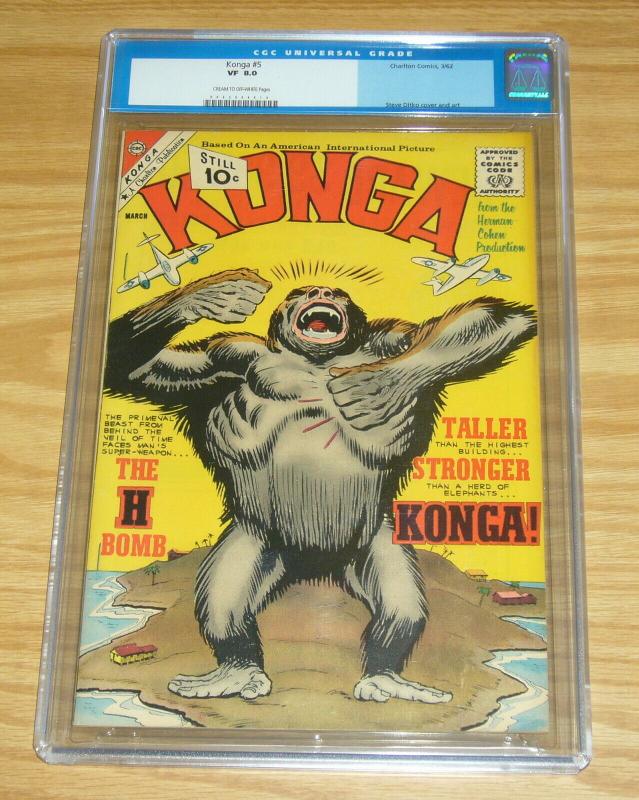 Konga #5 CGC 8.0 silver age charlton comics - steve ditko gorilla cover 1962