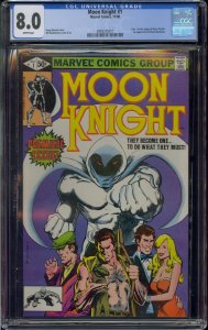 MOON KNIGHT #1 CGC 8.0 ORIGIN 1ST RAOUL BUSHMAN WHITE PAGES 