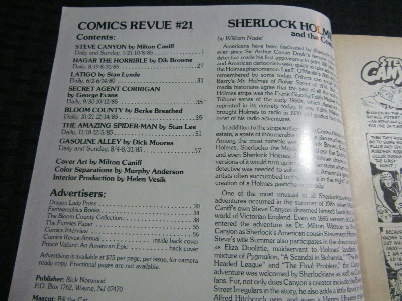 1987 COMICS REVUE Magazine #21 VG 4.0 Steve Canyon by Milton Caniff