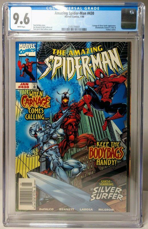 Amazing Spider-Man #430, SUPER RARE NEWSSTAND, 1ST APP CARNAGE COSMIC CGC 9.6