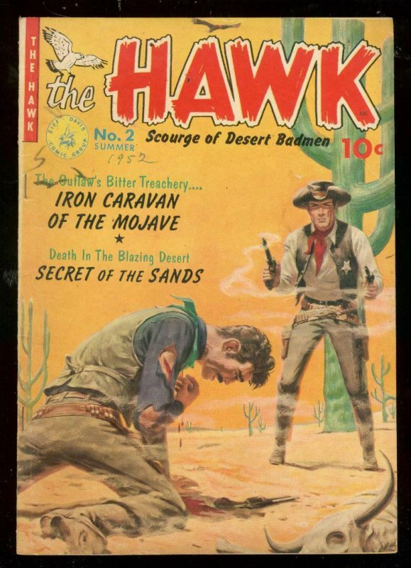 HAWK #2 1952-ZIFF DAVIS PRECODE-CACTUS KUBERT-INFANTINO FN