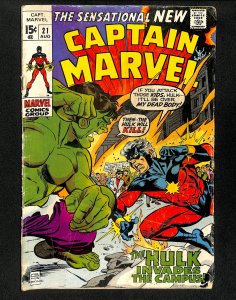 Captain Marvel (1968) #21 Hulk!