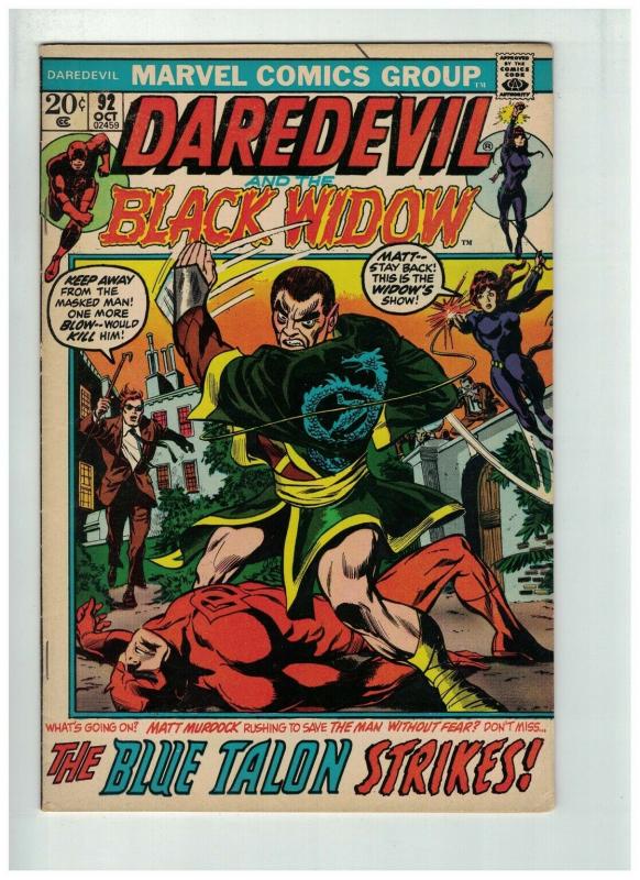 DAREDEVIL 92 VG-F Oct. 1972 Gene Colan