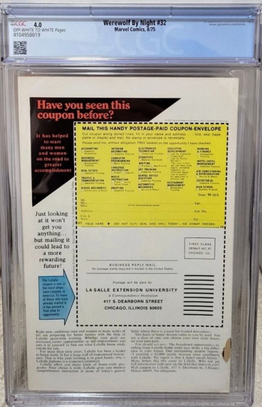 Werewolf by Night #32 (1975) 1st Moon Knight Marvel Comics Key