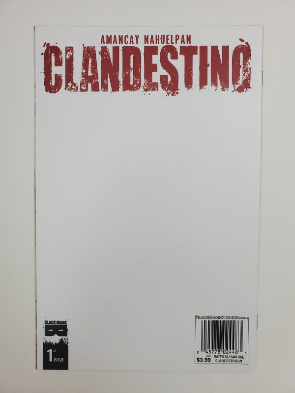 Clandestino #1 Blank Rear Cover (2015)