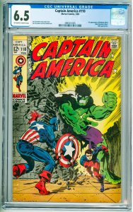 Captain America #110 (1969) CGC 6.5! OWW Pages!