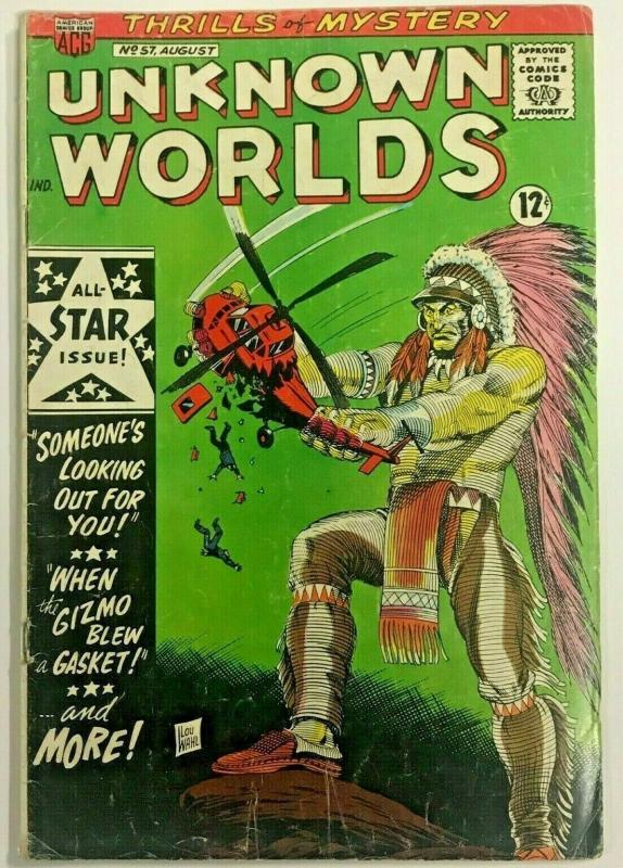 UNKNOWN WORLDS#57 VG 1967  ACG SILVER AGE COMICS