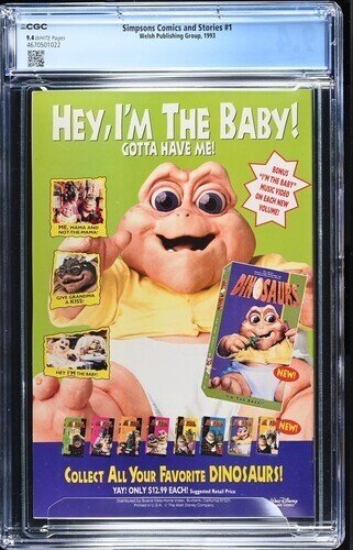 Simpsons Comics and Stories #1 CGC 9.4 1993 Welsh Publishing  White Pages