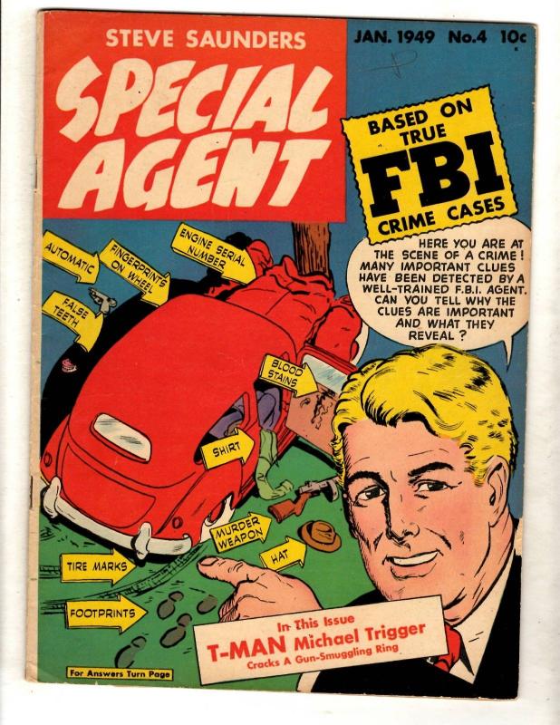 Steve Saunders Special Agent # 4 FN/VF 1949 Golden Age Comic BookJL15