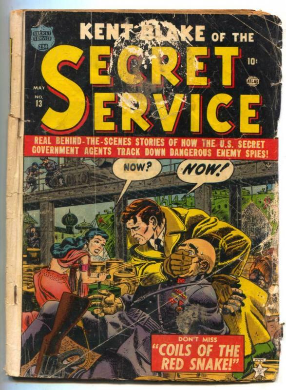 Kent Blake of The Secret Service #13 1953-Atlas- G-