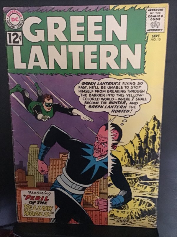 Green Lantern #15 (1962) mid high-grade Senestraro cover key! FN/VF Wow!