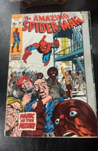 The Amazing Spider-Man #99 (1971)panic at the prison—top staple popped