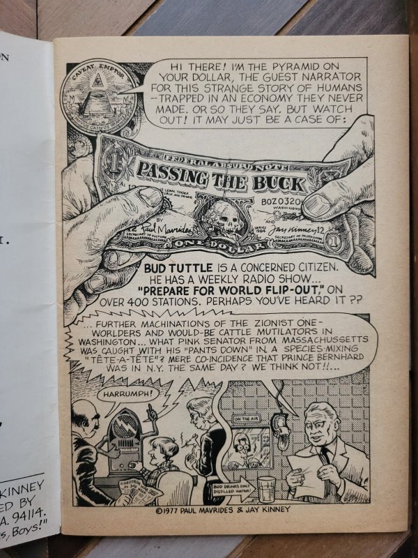 COVER-UP LOWDOWN #1 (Rip Off Press 1977) First Print Underground Comics, FN 6.0