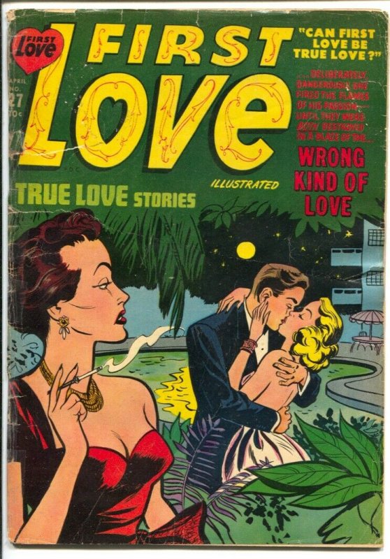 First Love #27 1953-Harvey-Bob Powell art-lingerie-bath tub panels-G