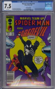 MARVEL TEAM-UP #141 CGC 7.5 SPIDER-MAN 1ST BLACK COSTUME NEWSSTAND WHITE PAGES